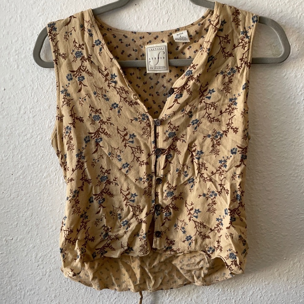 LIZ CLAIBORNE vintage button up tank top